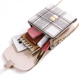 Women Multi-function Grid Pattern Shoulder Bags Crossbody Phone Bags